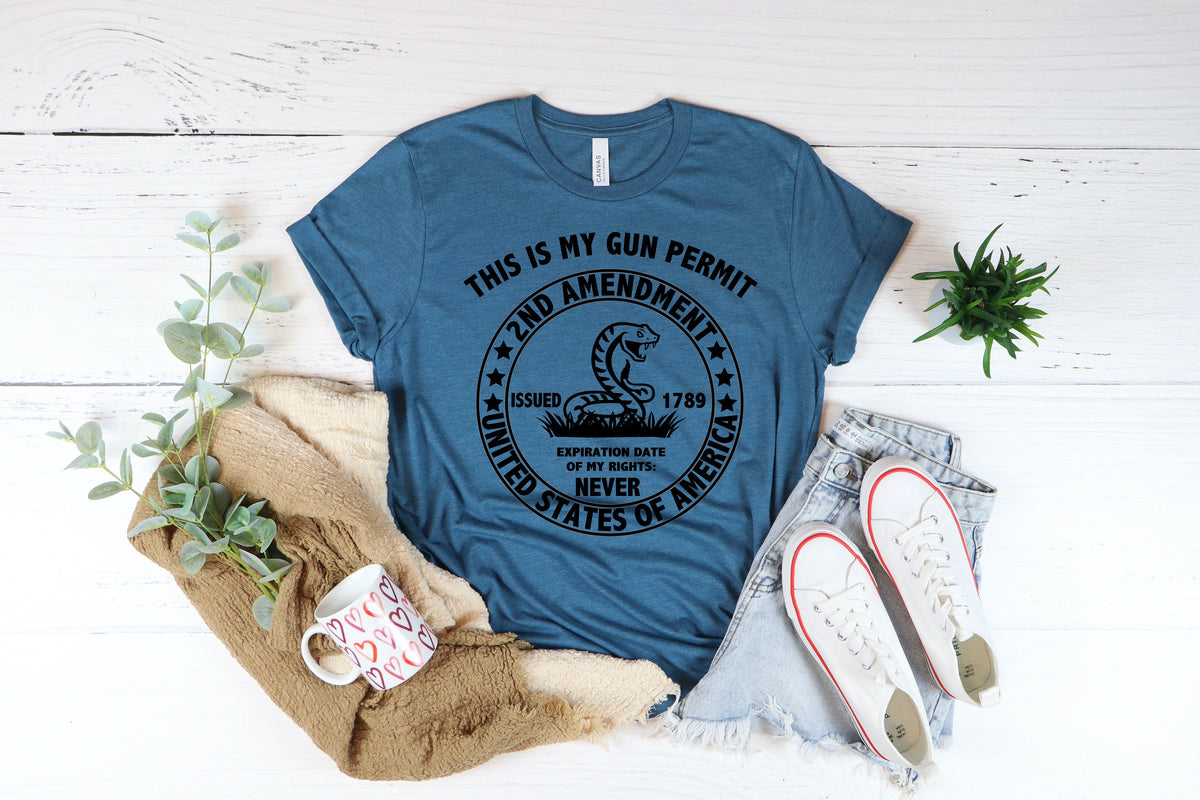 2nd Amendment Gun Permit Shirt, Veteran Gift