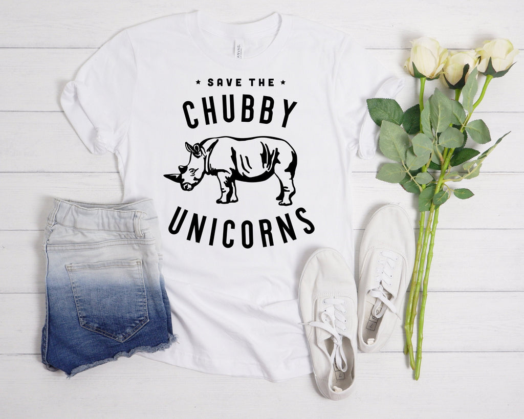Save The Chubby Unicorns T-Shirt, Funny Rhino Tee