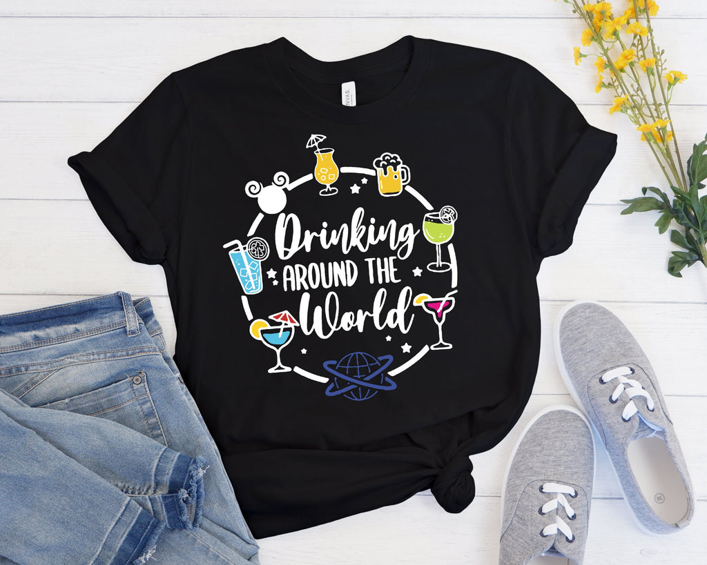 Drinking Around The World Shirt: Epcot Vacation Tee