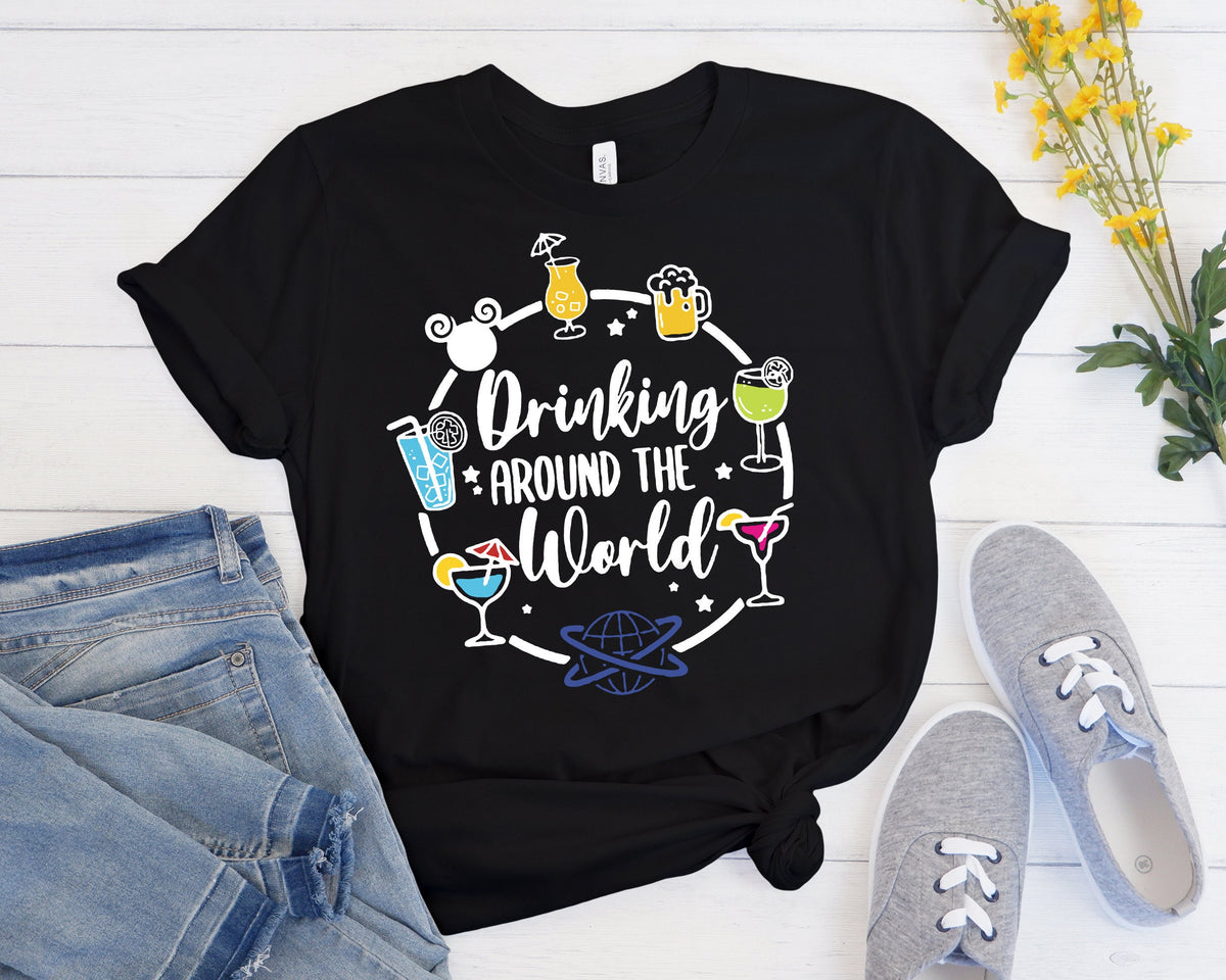 Drinking Around The World Shirt: Epcot Vacation Tee