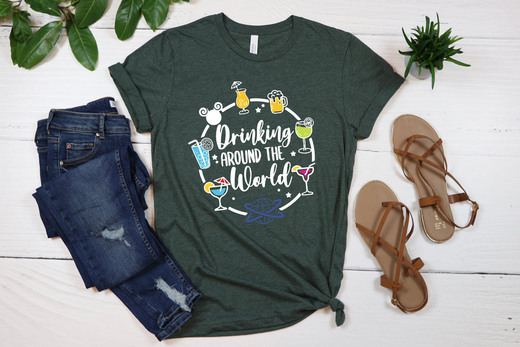 Drinking Around The World Shirt: Epcot Vacation Tee
