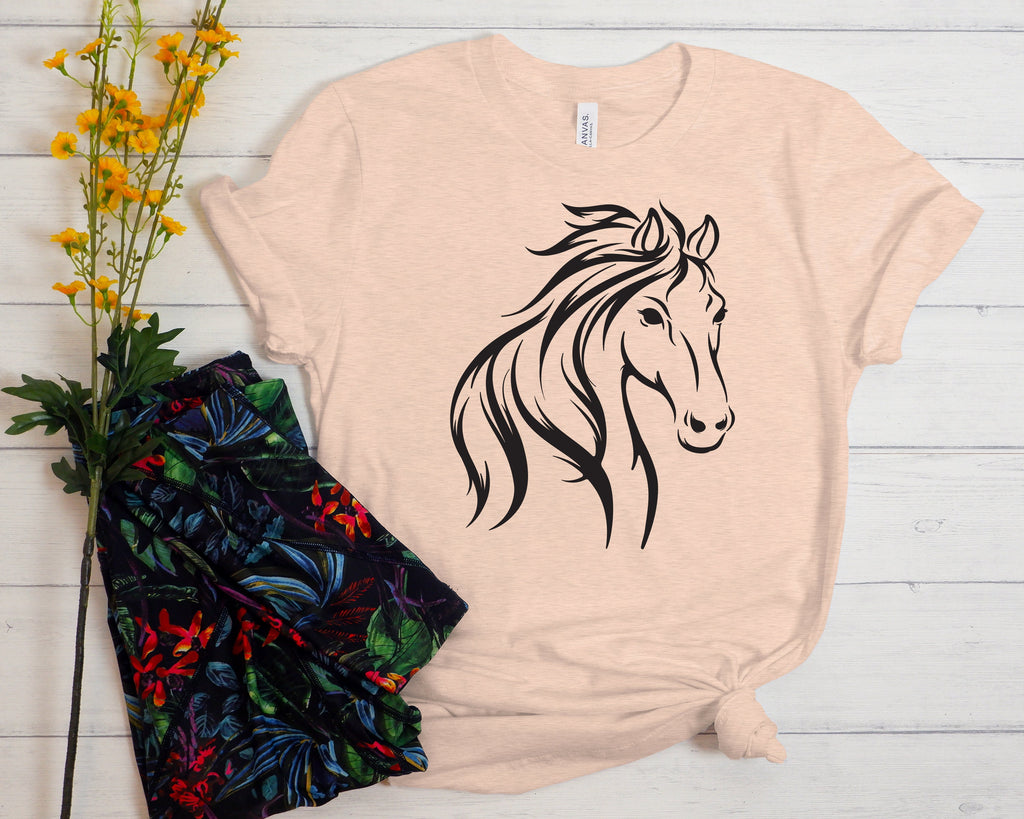 Horse Head Graphic Tee - Horse Lover Gift