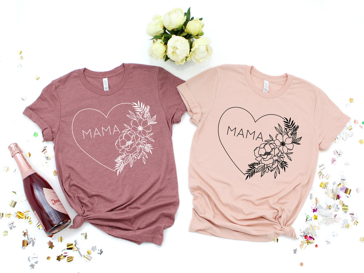 Floral Mama Heart Shirt, Mother's Day Gift