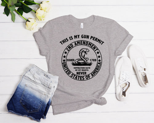 2nd Amendment Gun Permit Shirt, Veteran Gift
