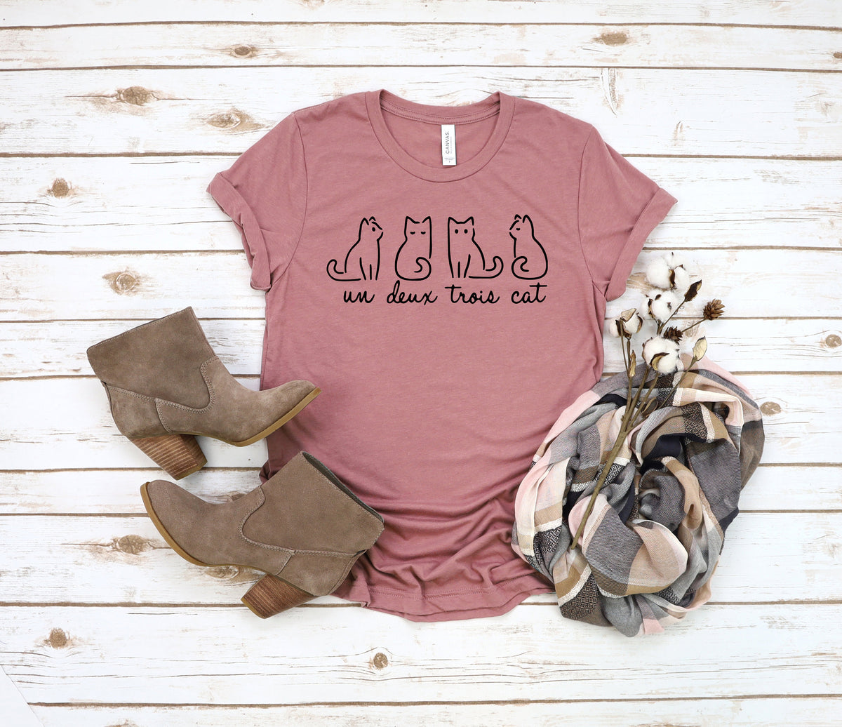 Un Deux Trois Cats T-Shirt: French Cat Lover Tee