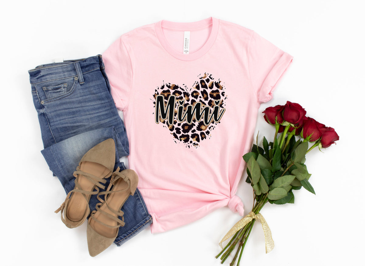Leopard Heart Mimi Shirt, Grandma Tee, Mothers Day Gift