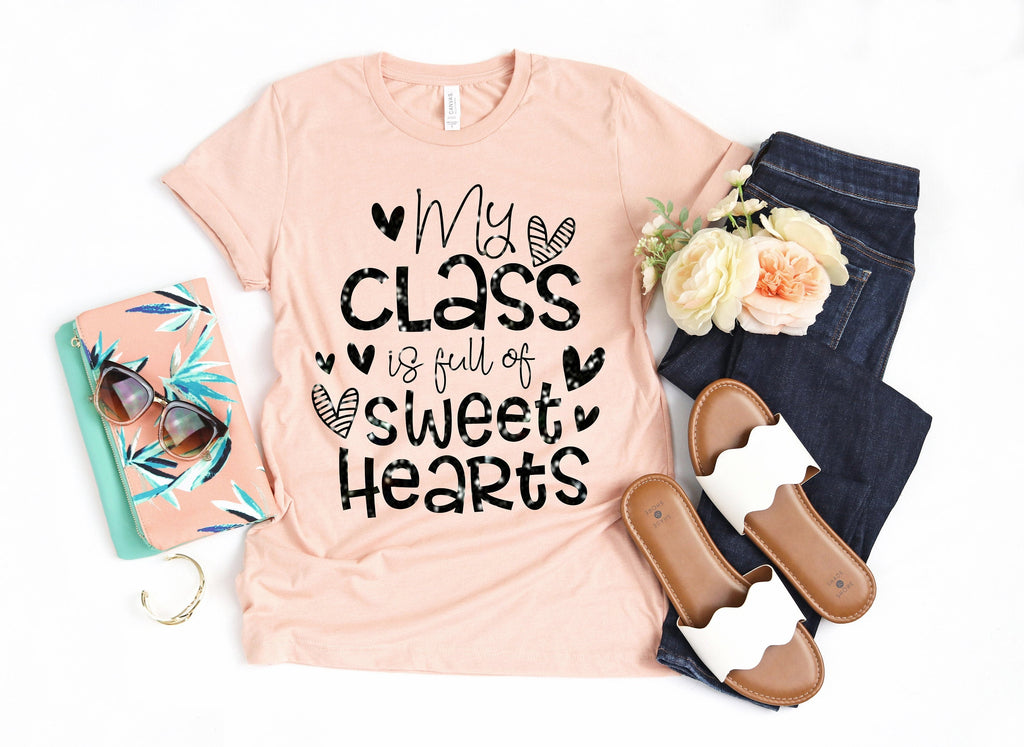 Teacher Shirt: Vintage Rainbow, Sweet Hearts Class