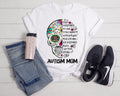 Autism Mom Shirt: Floral Skull Awareness Tee