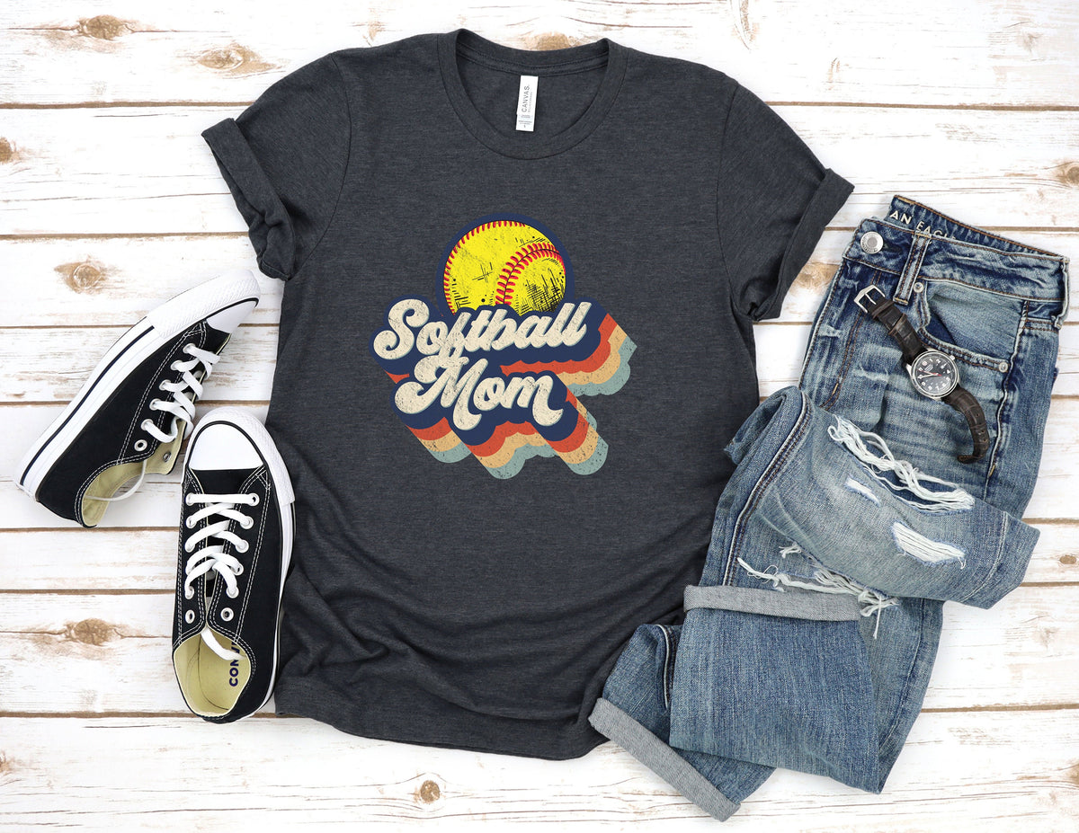 Retro Softball Mom Shirt: Vintage Style T-Shirt