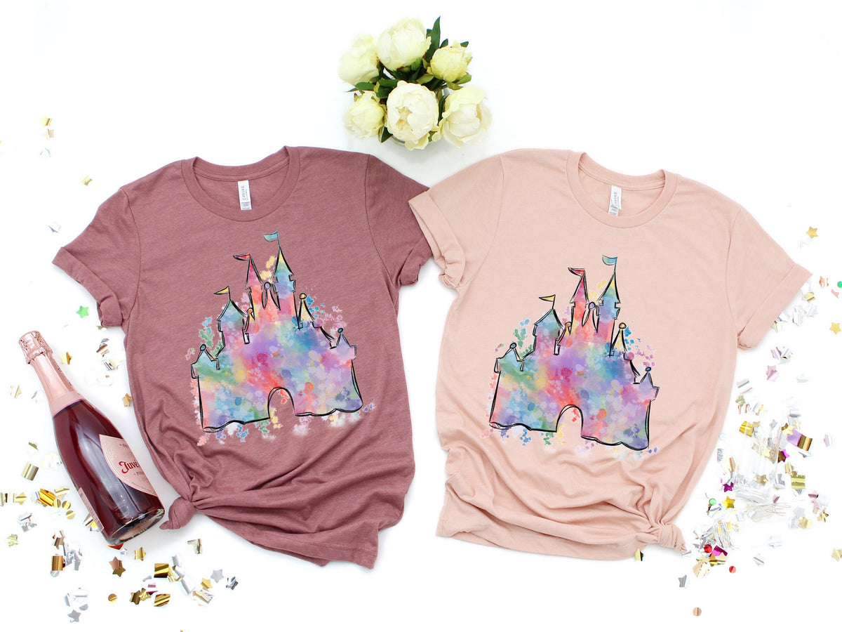 Watercolor Castle Shirt, Magical Vacation Tee, Animal kingdom shirt