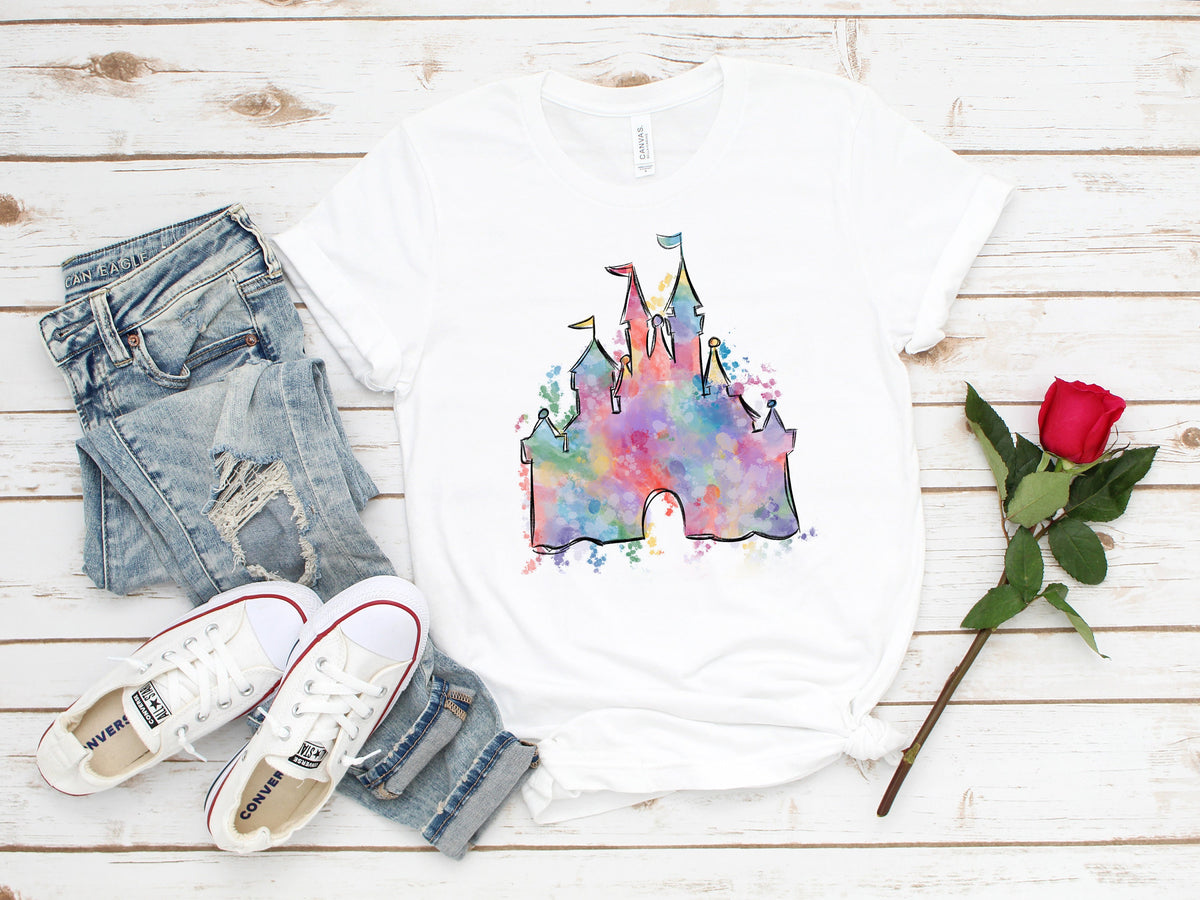 Watercolor Castle Shirt, Magical Vacation Tee, Animal kingdom shirt