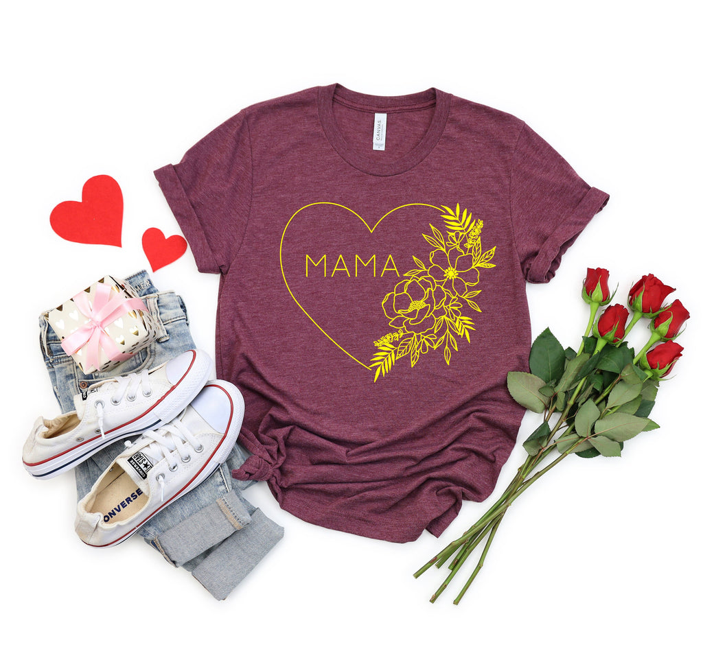 Floral Mama Heart Shirt, Mother's Day Gift