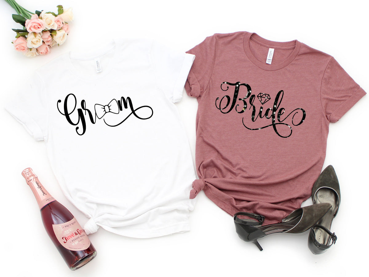 Bride and Groom Matching Shirts: Wedding Party Tees