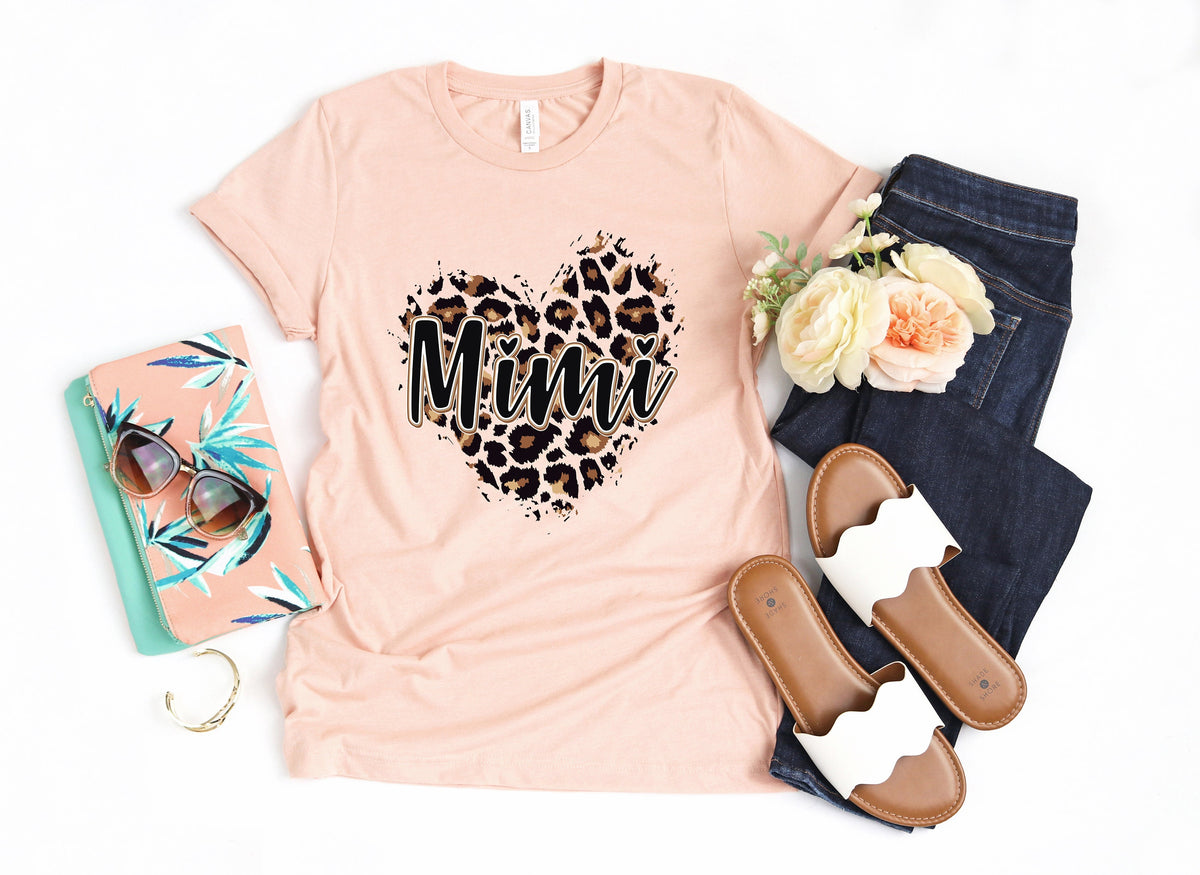 Leopard Heart Mimi Shirt, Grandma Tee, Mothers Day Gift
