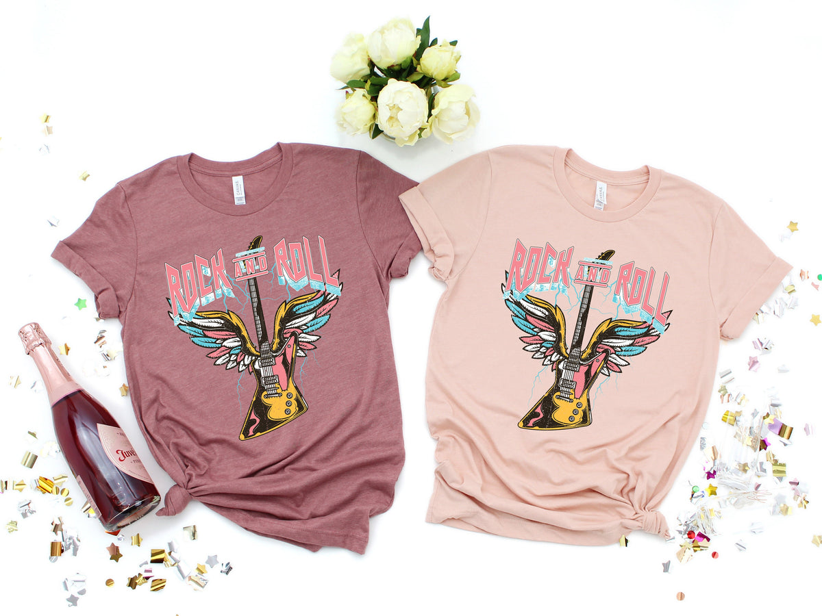 Custom Rock and Roll T-Shirt: Vintage Style Guitar Tee