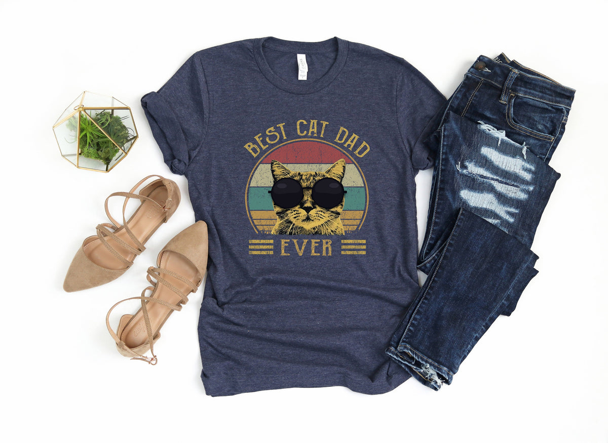 Best Cat Dad Ever T-Shirt, Cat Lover Gift