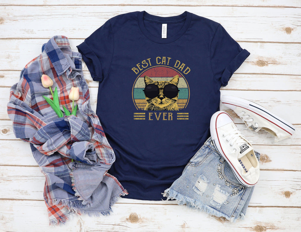 Best Cat Dad Ever T-Shirt, Cat Lover Gift