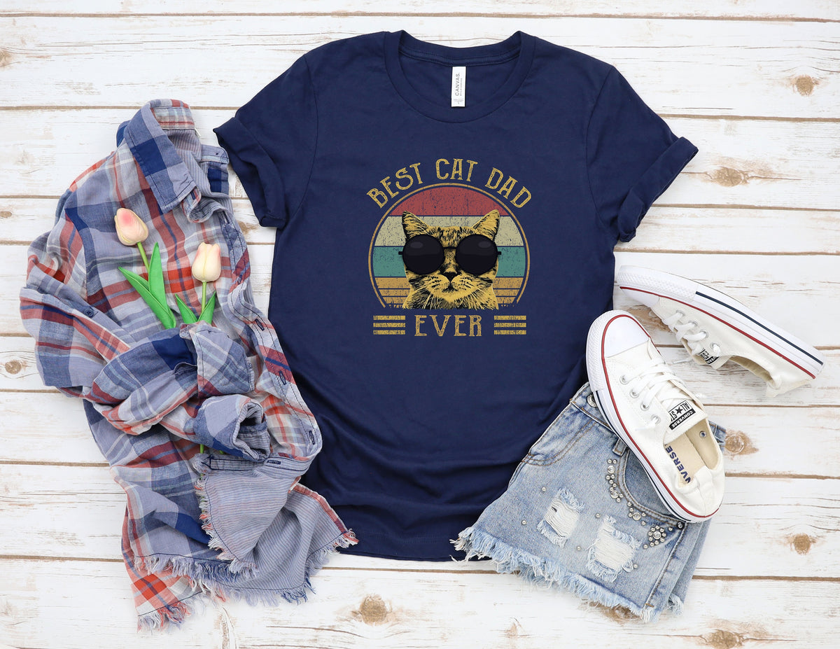 Best Cat Dad Ever T-Shirt, Cat Lover Gift