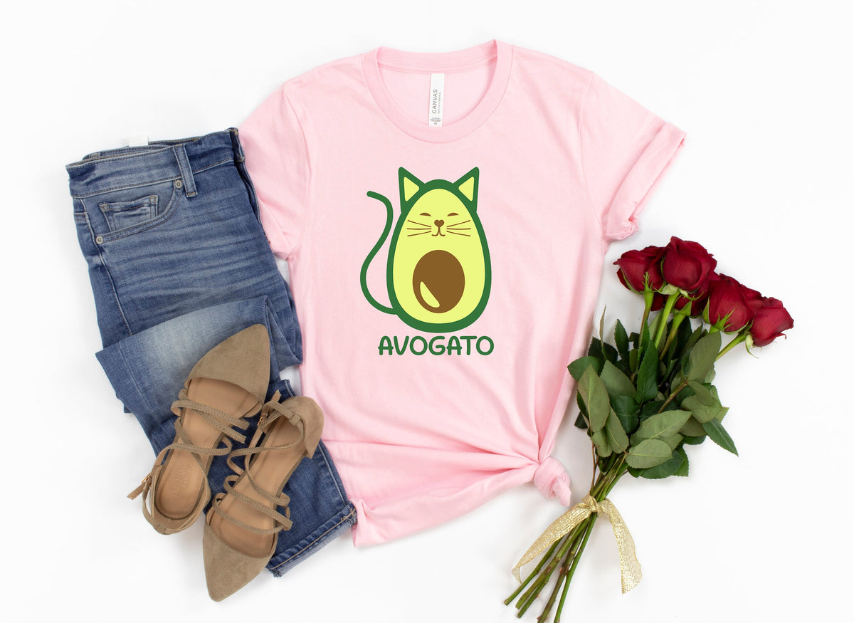 Avogato Avocado Cat T-Shirt: Vegan Vegetarian Gift