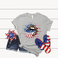Patriotic Lips 4th of July Shirt: Independence Day Tee