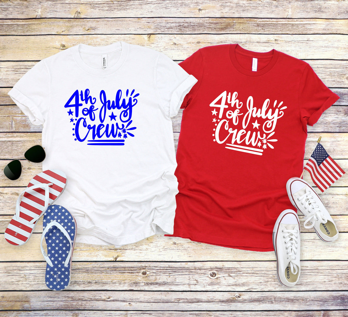 Matching 4th of July Family Crew T-Shirts