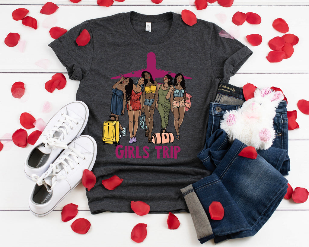 Girls Trip T-Shirt: Melanin Divas Vacation Travel Tee