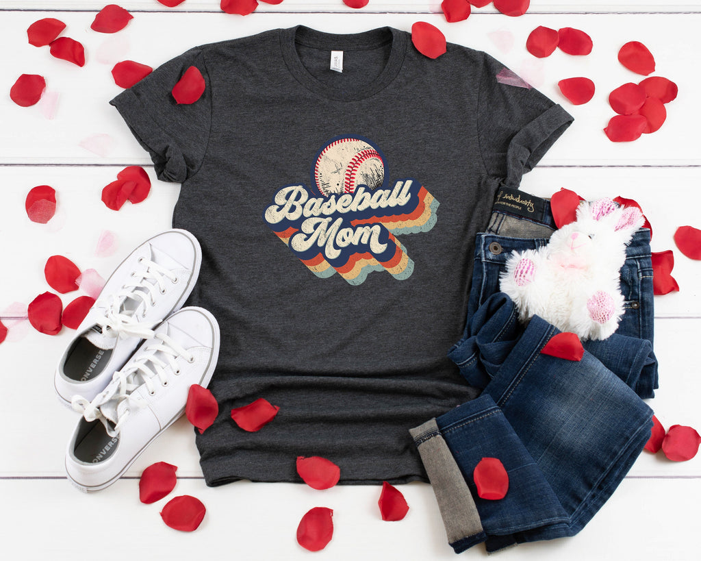 Retro Baseball Mom T-Shirt: Womens Sports Shirt