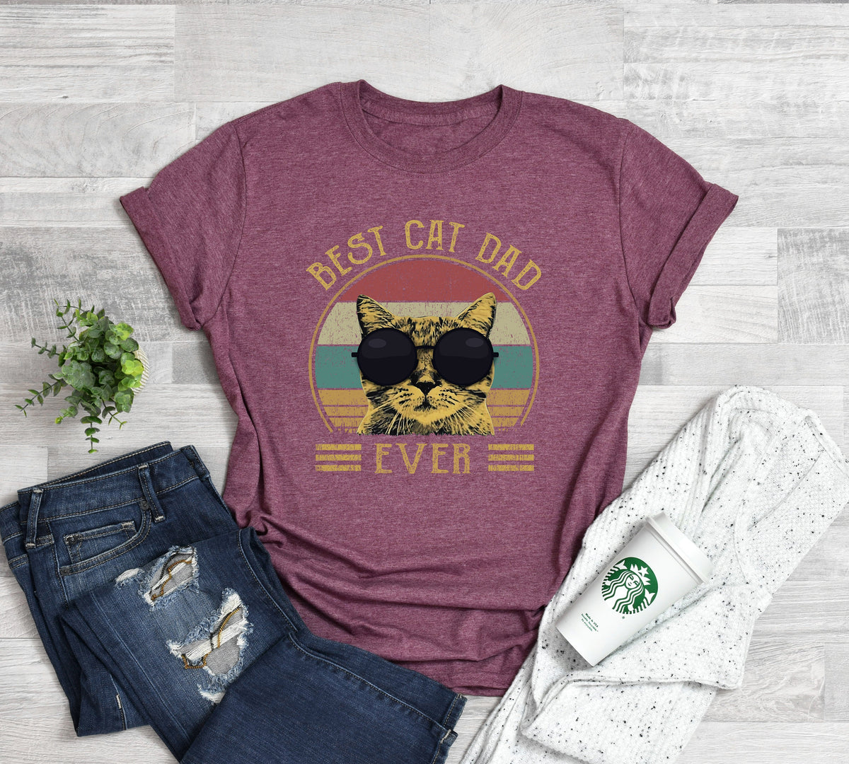 Best Cat Dad Ever T-Shirt, Cat Lover Gift