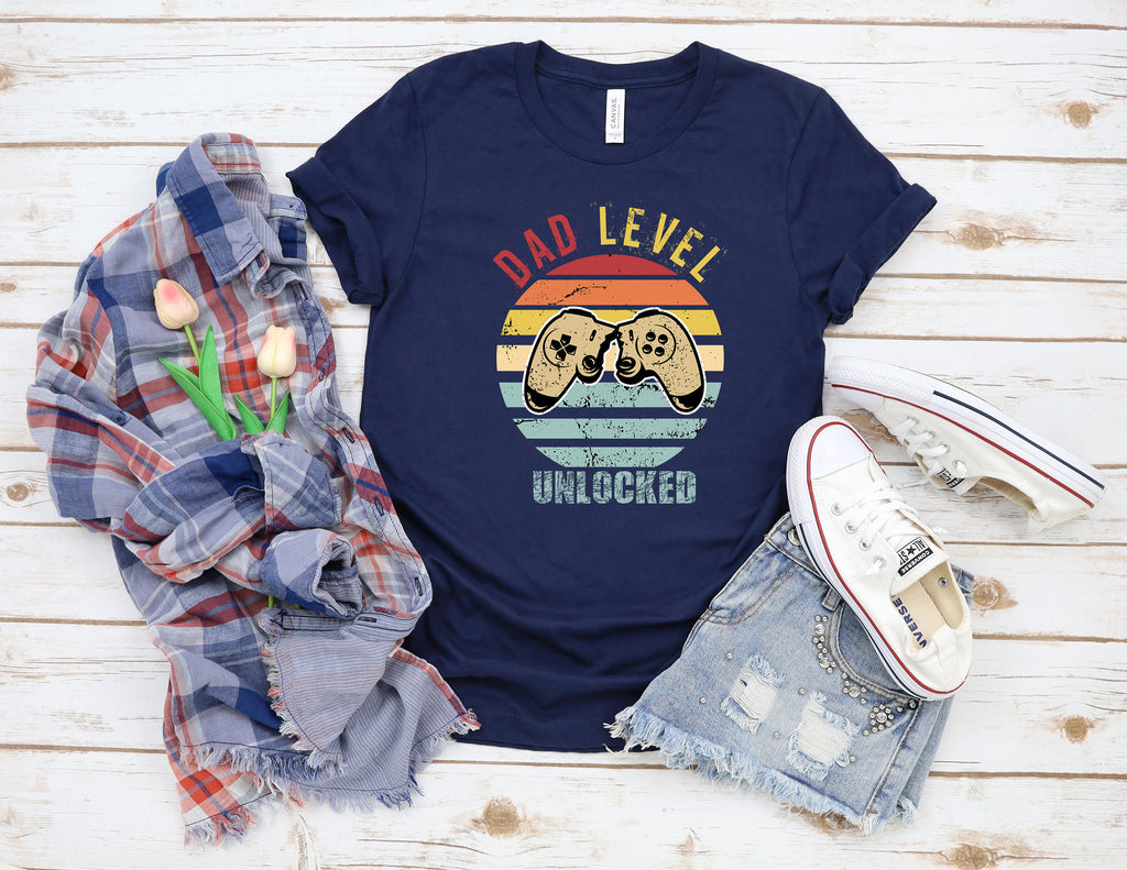 Dad Level Unlocked Shirt, Gamer Father's Day Gift