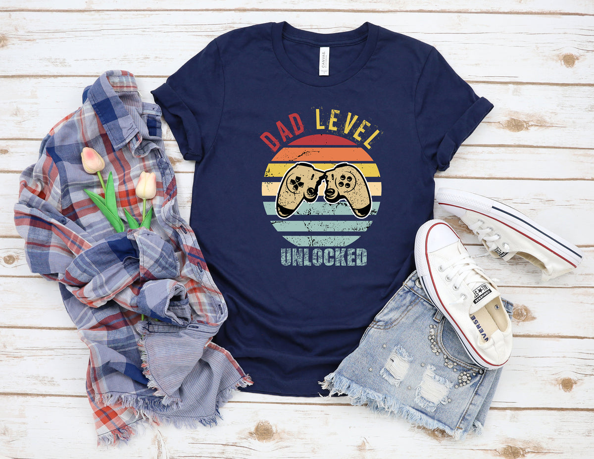 Dad Level Unlocked Shirt, Gamer Father's Day Gift