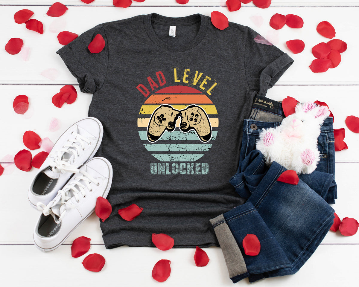 Dad Level Unlocked Shirt, Gamer Father's Day Gift