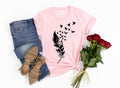 Feather Birds Graphic Tee - Unisex Summer Shirt