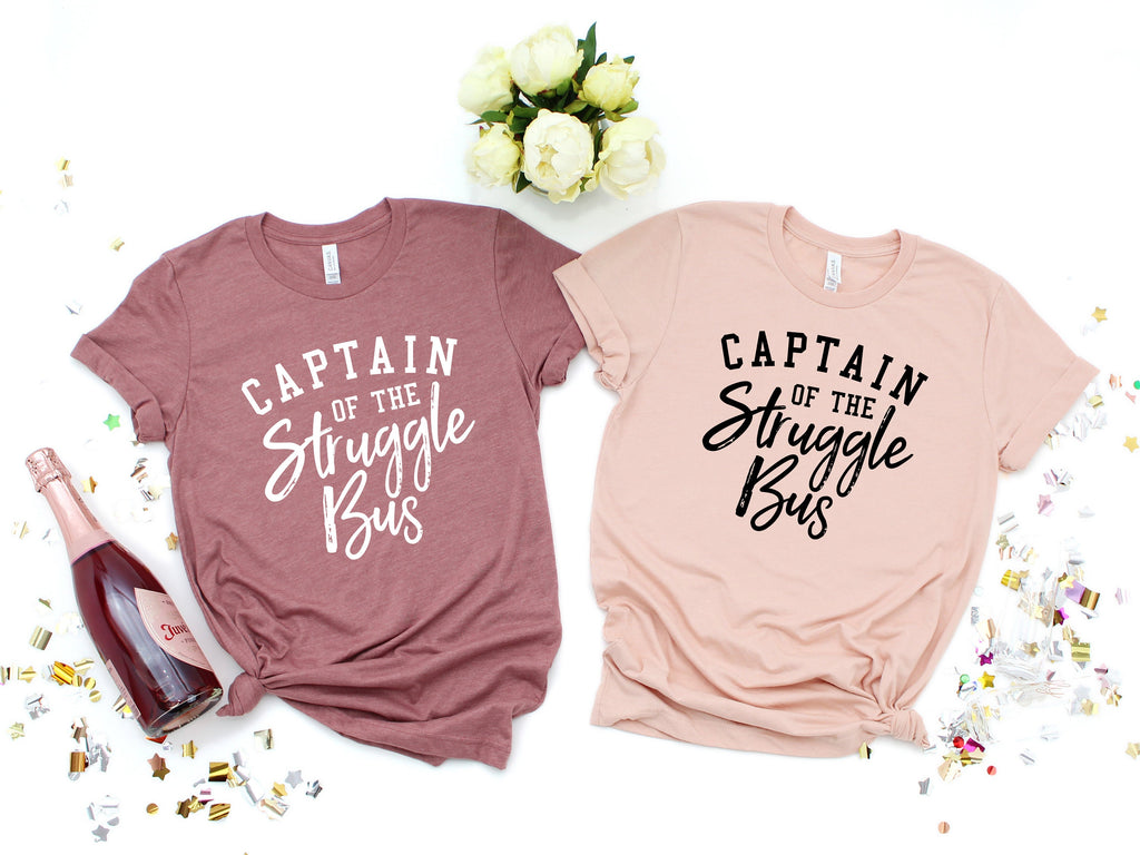 Funny Mom T-Shirt: Captain of the Struggle Bus - Sarcastic Tee