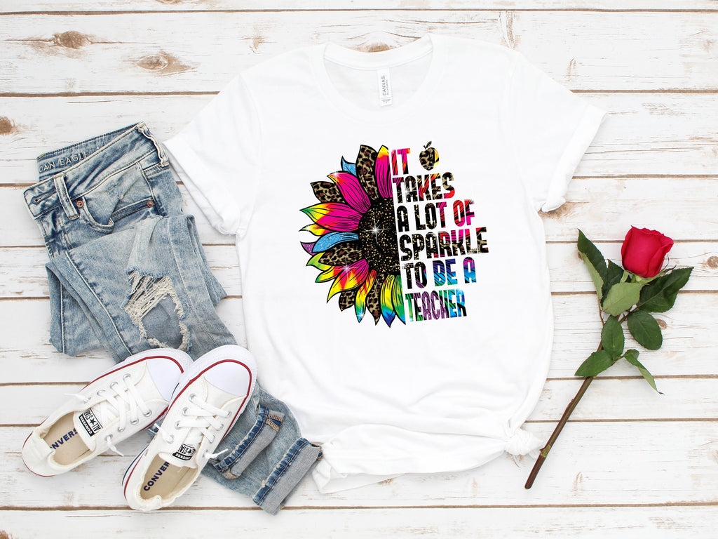 Teacher Sunflower Leopard Shirt: Teach Love Inspire