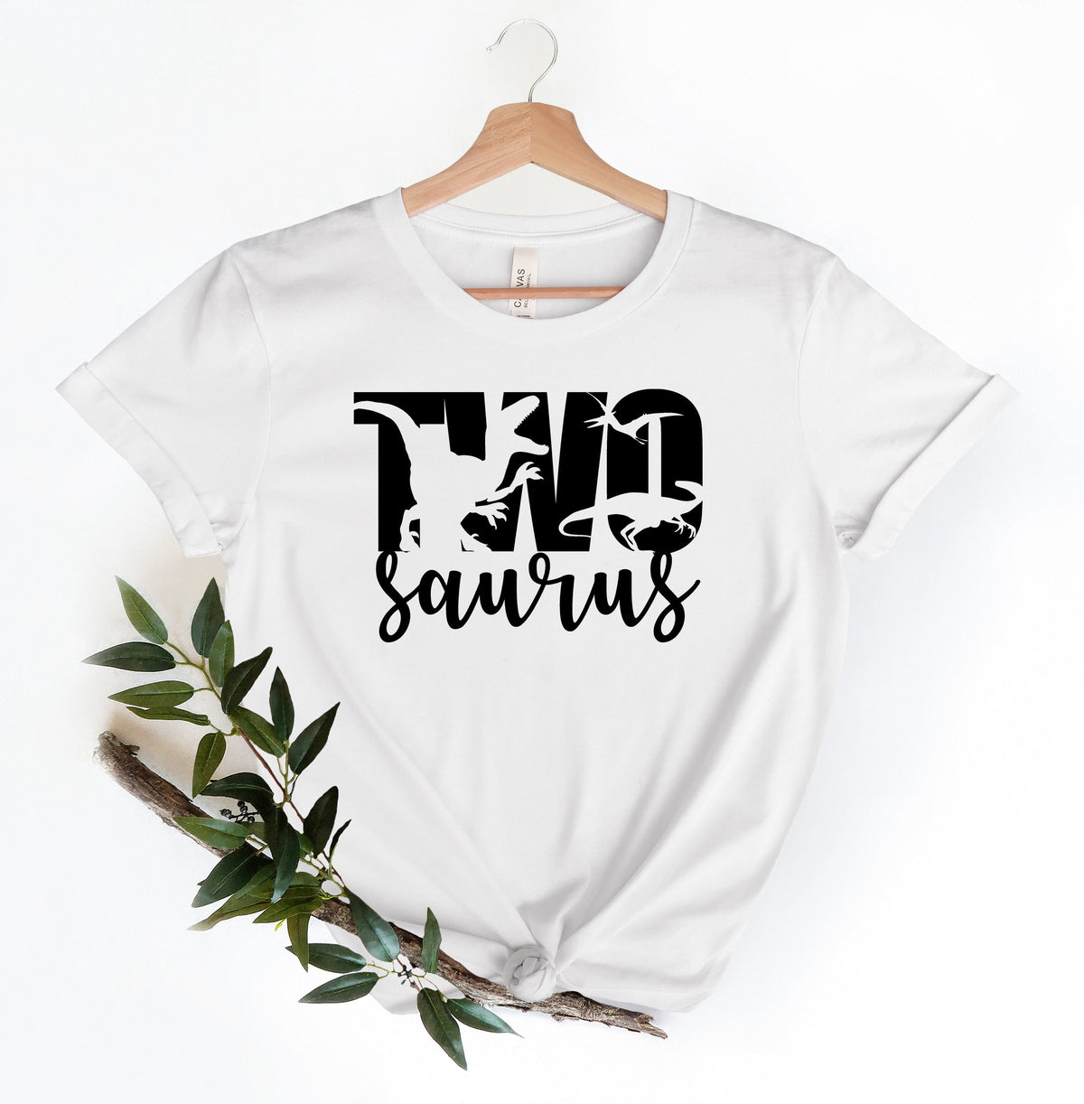 Dinosaur Birthday Shirt: "TWO"-saurus, T-Rex Party Tee
