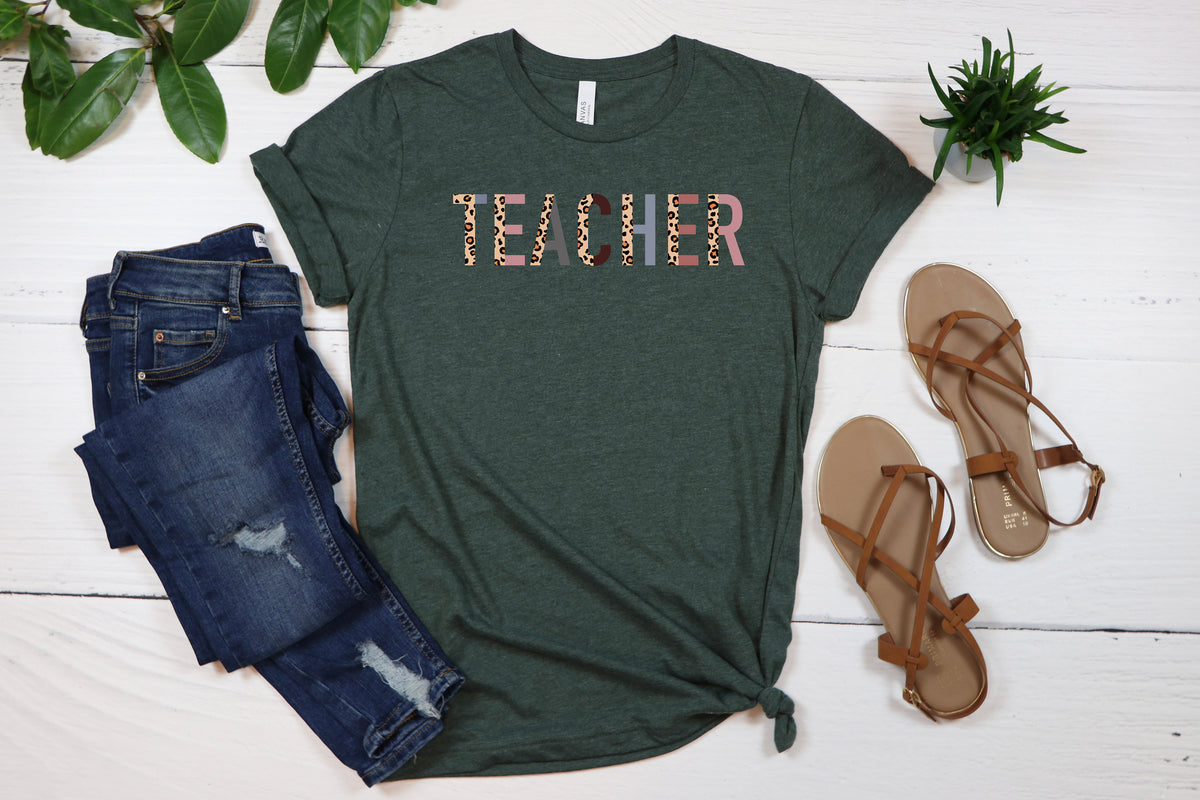 Leopard Teacher Shirt: Back To School Raglan Baseball Tee