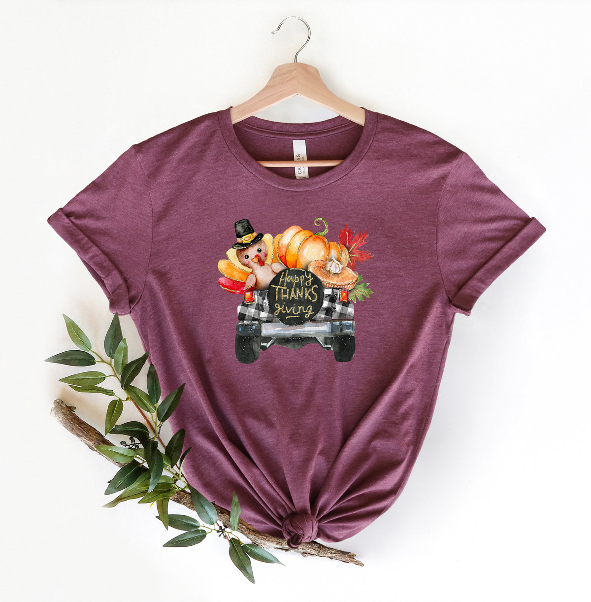 Thanksgiving Shirt: Buffalo Plaid Truck, Turkey & Pumpkins