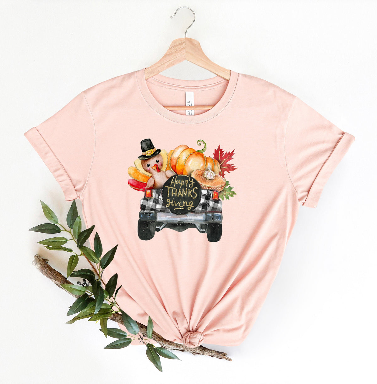 Thanksgiving Shirt: Buffalo Plaid Truck, Turkey & Pumpkins