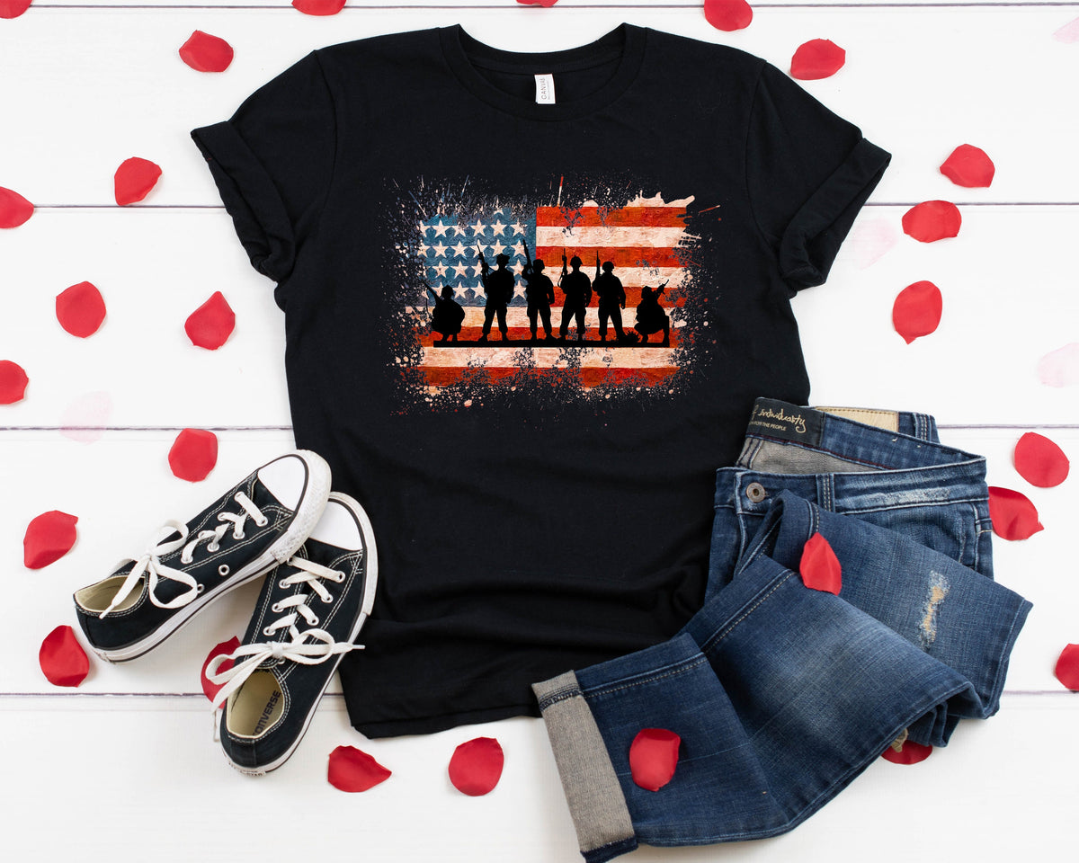 American Soldier Freedom Flag Shirt: Support Our Troops