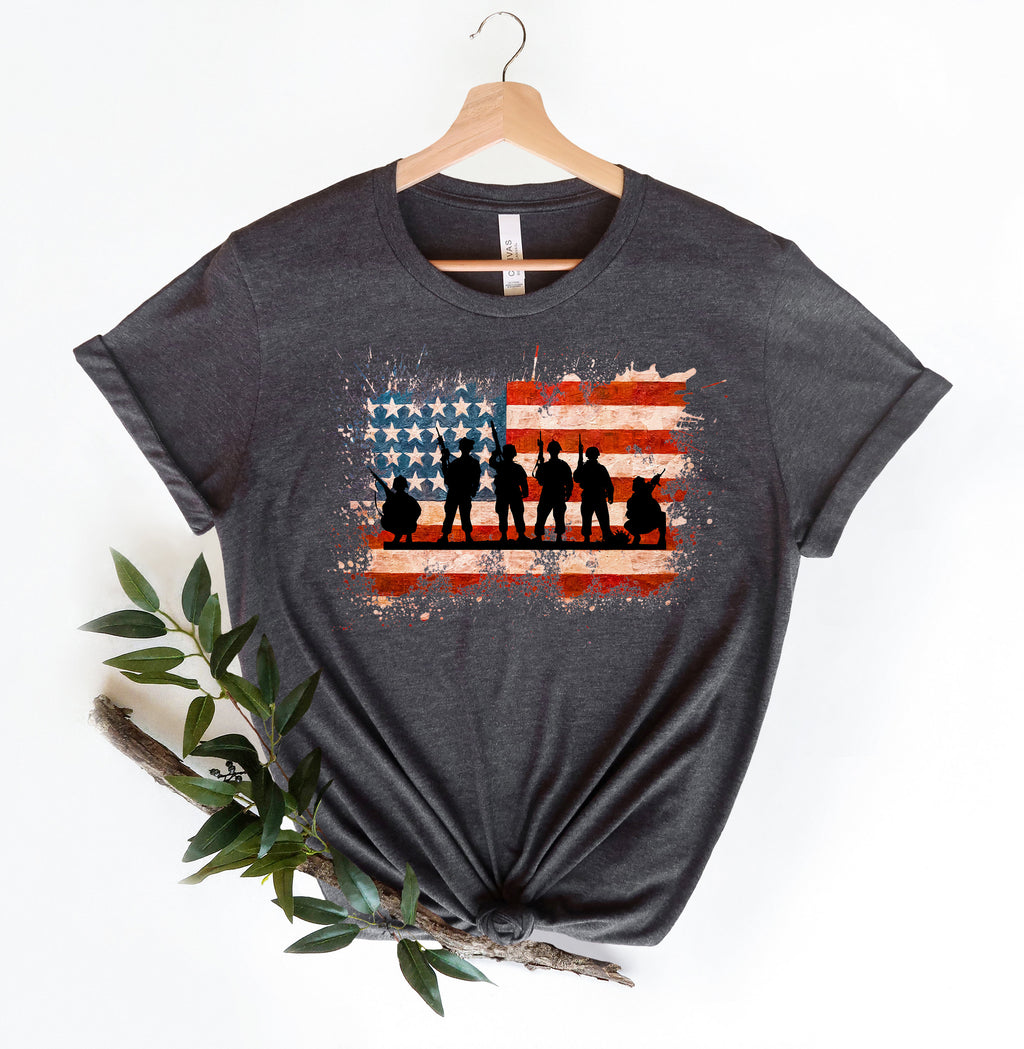 American Soldier Freedom Flag Shirt: Support Our Troops