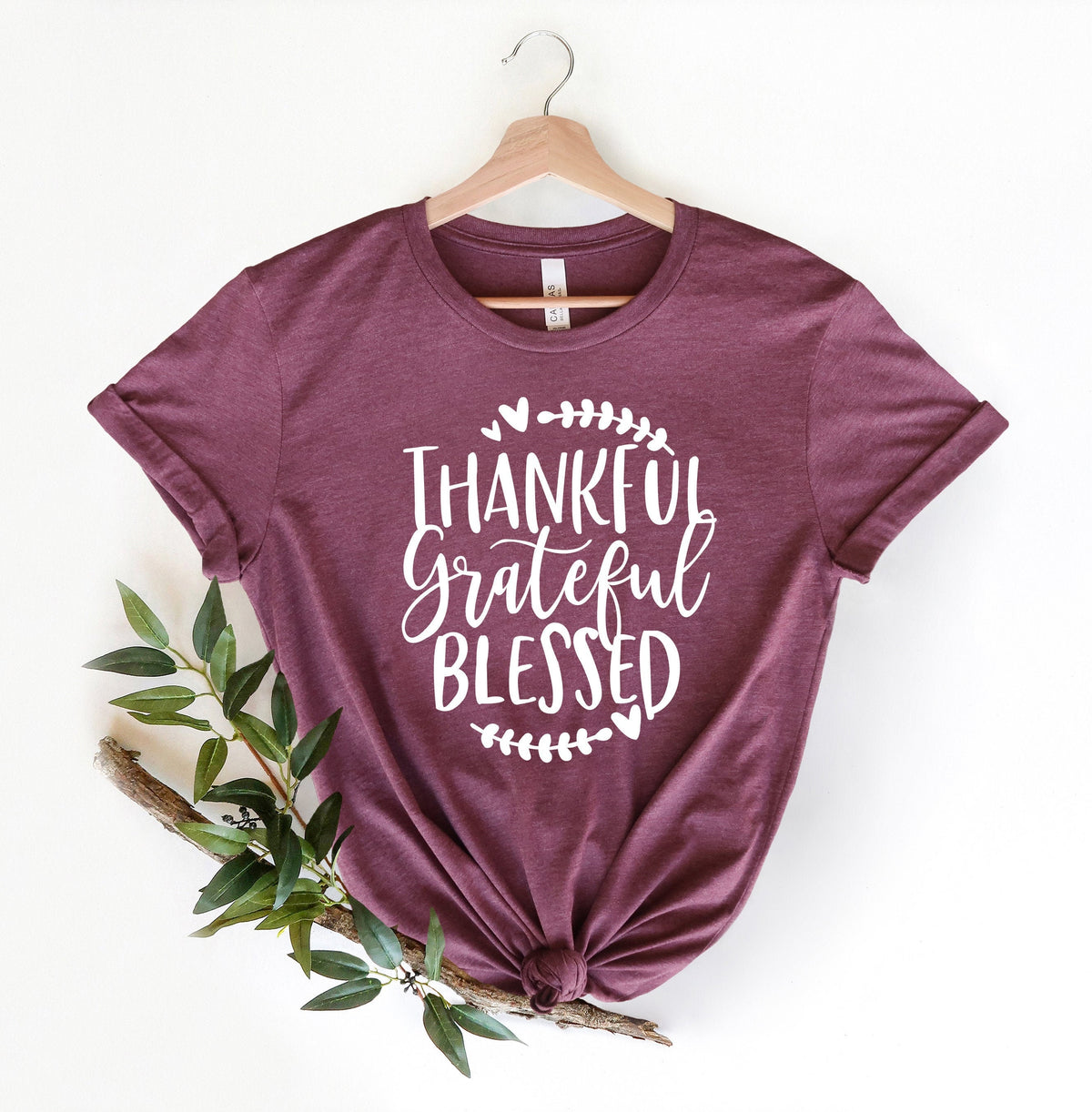 Thankful Grateful Blessed Thanksgiving Shirt, Cute Fall Graphic Tee