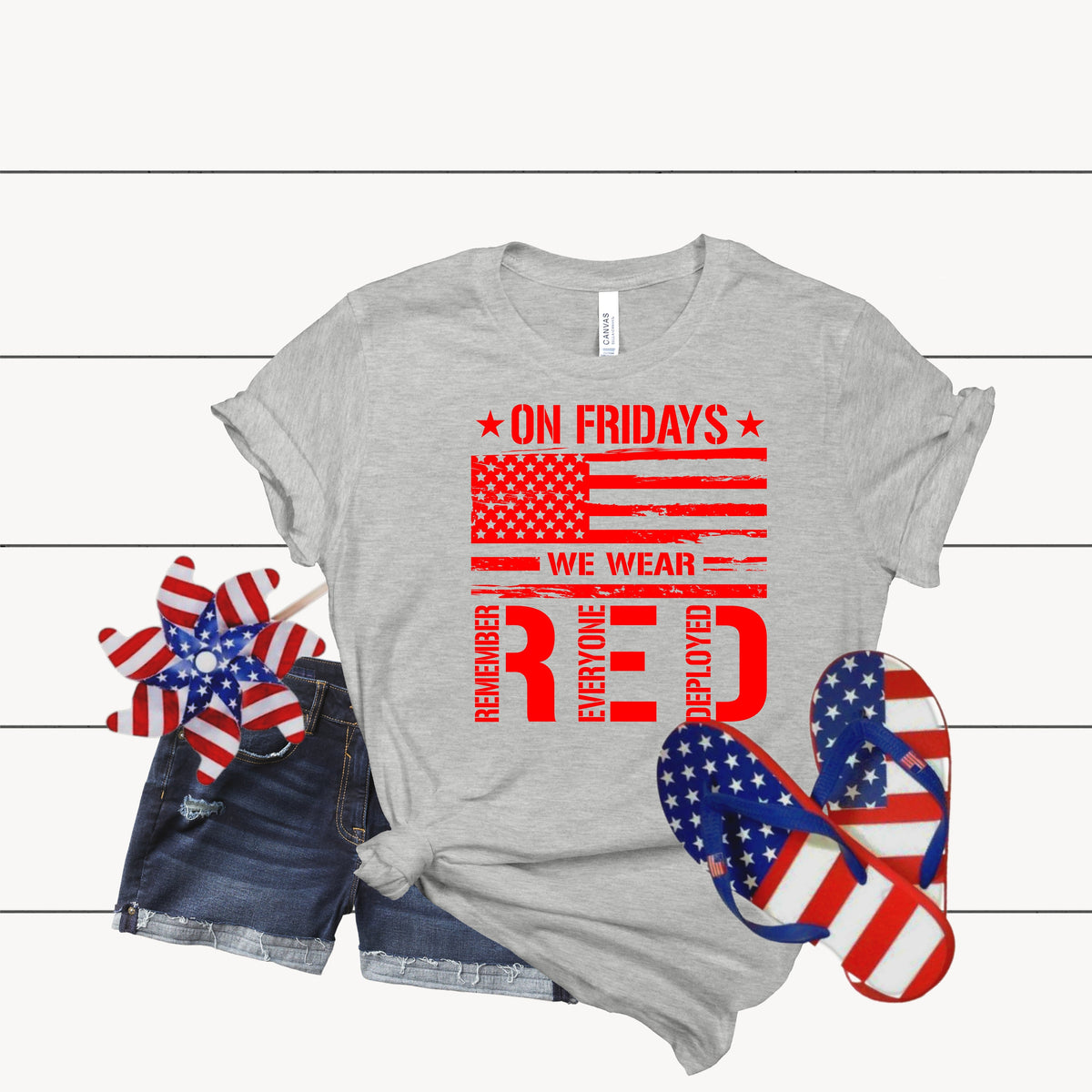 On Friday We Wear Red T-Shirt: Remember Everyone Deployed, US Veteran