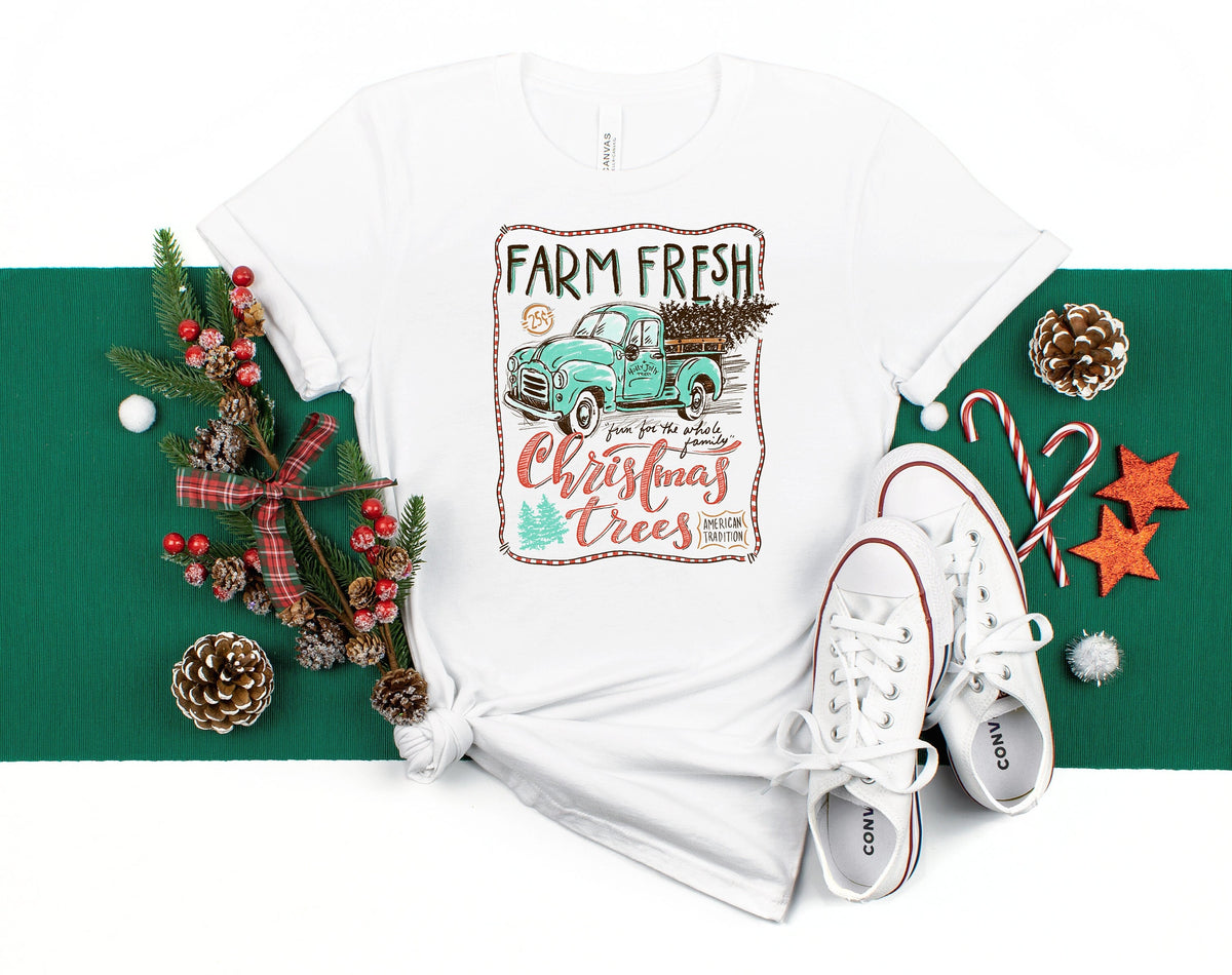 Farm Fresh Christmas Trees Shirt: Women's Holiday Tee