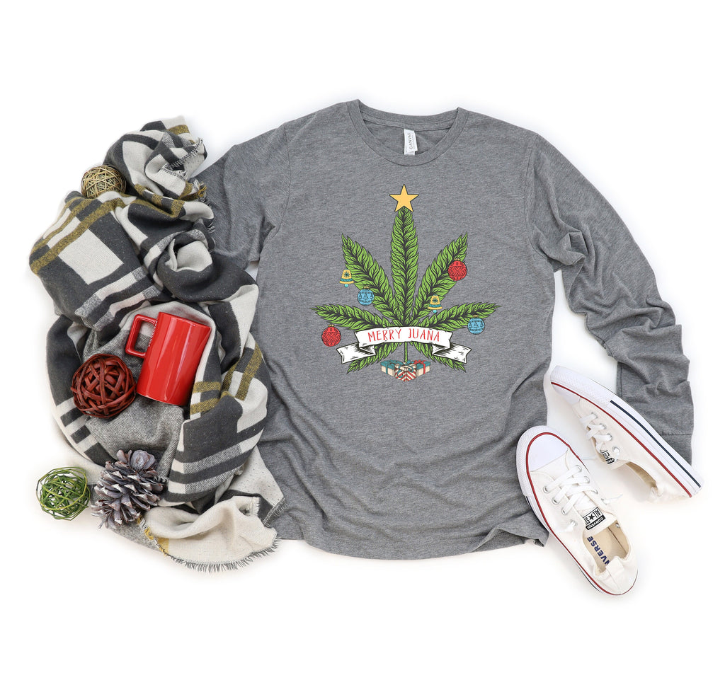 Custom 'Merry Juana' Christmas Weed Leaf Shirt, Stoner Gift