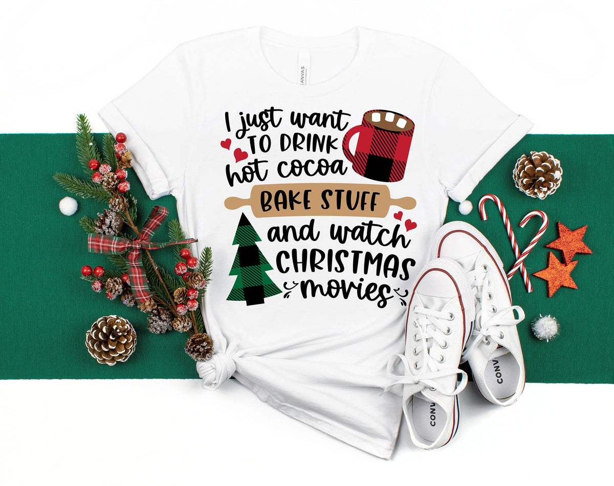 Hot Cocoa Christmas Movie Shirt: Custom Holiday Baking Tee