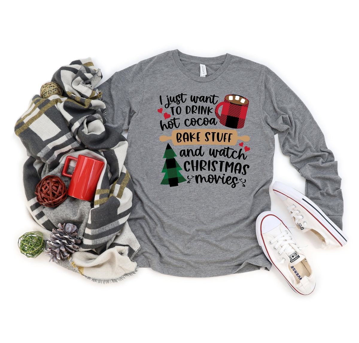 Hot Cocoa Christmas Movie Shirt: Custom Holiday Baking Tee