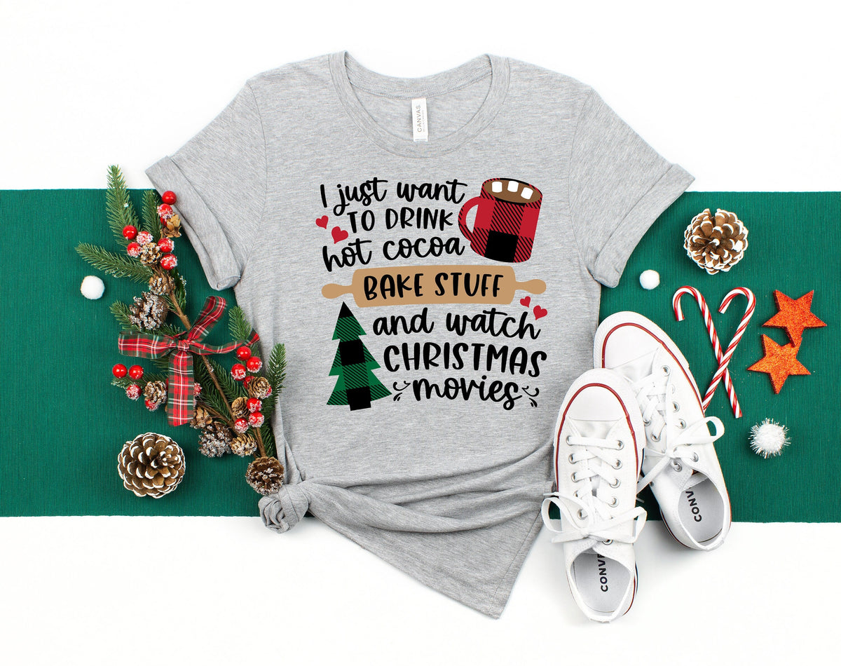 Hot Cocoa Christmas Movie Shirt: Custom Holiday Baking Tee