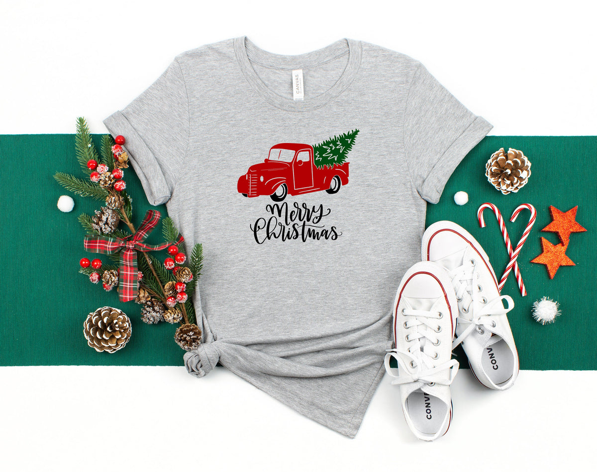 Christmas Tree Farm Shirt: Red Truck Holiday Tee