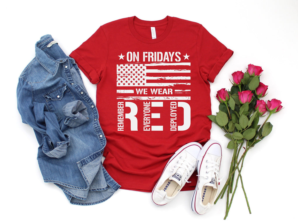 On Friday We Wear Red T-Shirt: Remember Everyone Deployed, US Veteran