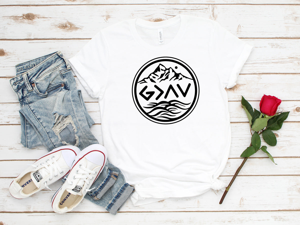 God is Greater T-Shirt: Christian Gift, Positive Tee